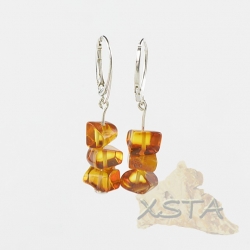 Baltic amber earrings cognac color